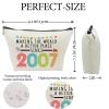 19th Birthday Gifts for Girls, Funny 19 Year Old Gift Makeup Bag, 2007 19th Birthday Makeup Bags for Her, Teens, Daughter, Sister, Niece, Granddaughter, Making The World a Better Place Since 2007 view 2
