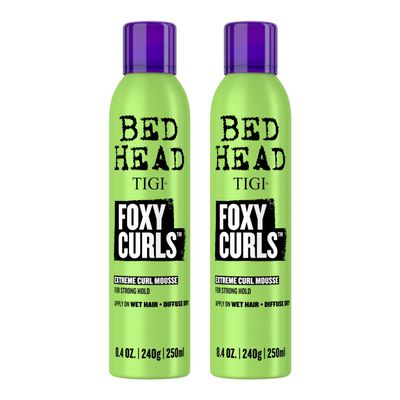 Bead Head by TIGI Foxy Curls Curly Hair Mousse for Strong Hold - For Frizzy & Curly Hair - With Anti-Frizz & Heat Protection - Use on Wet Hair - Premium Hair Care Products - 8.4 oz (2 Pack)