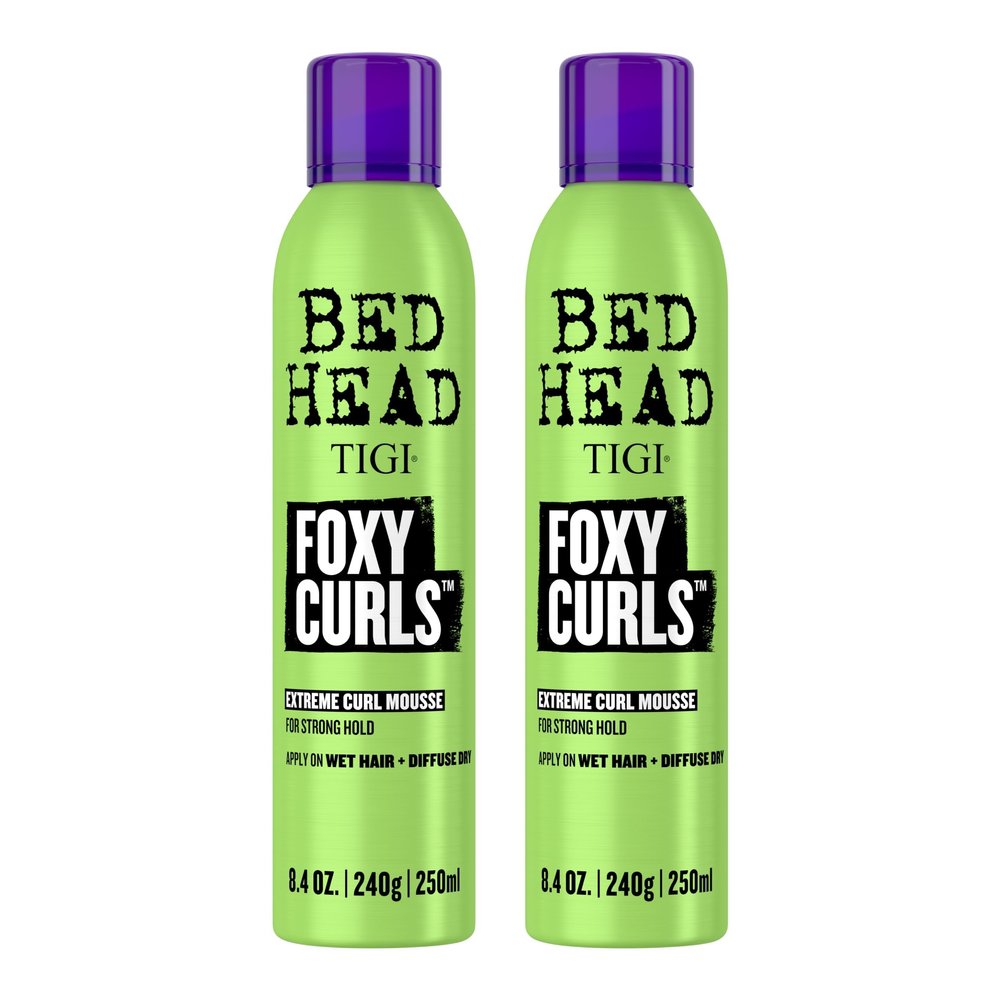 Bead Head by TIGI Foxy Curls Curly Hair Mousse for Strong Hold - For Frizzy & Curly Hair - With Anti-Frizz & Heat Protection - Use on Wet Hair - Premium Hair Care Products - 8.4 oz (2 Pack)