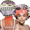 DONNA Large, Extra Large Adjustable Tie Satin Bonnet Sleep Cap 1pc Satin Headband Around Hairline & Nape Area Hair Accessories Night Cap Shower Caps, 1PC TRIBAL PATTERN view 3