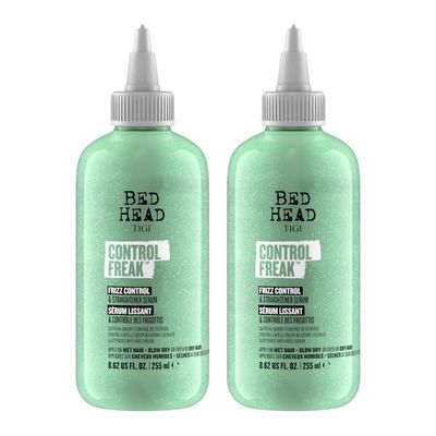 Bead Head by TIGI Control Freak Frizz Control & Straightening Serum - Use for Anti-Frizz & Smoothing - For Frizzy, Curly & Coarse Hair - Use on Damp & Dry Hair - Fly Away Hair Tamer - 8.62 oz (2 Pack)