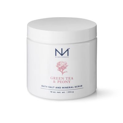 Niven Morgan Green Tea & Peony Dead Sea, & Epsom Soak Bath Salt and Spa Mineral Scrub 18 oz.