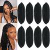16 Inch Springy Afro Twist Hair 8 Packs Marley Twist Braiding Hair Pre-fluffed Spring Twist Hair Kinky Hair Afro Twist Hair Marley Hair for Faux Locs (16 Inch (Pack of 8), 1B# Marley Twist) view 1