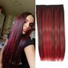 3/4 Full Head Black And Red Color Clip In Hair Extensions Mixed Black And Red Color Long Straight Highlight 5 Clips Clip in Synthetic Hair Extensions For Fashion Girls/Women 24" 120g view 1