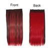 3/4 Full Head Black And Red Color Clip In Hair Extensions Mixed Black And Red Color Long Straight Highlight 5 Clips Clip in Synthetic Hair Extensions For Fashion Girls/Women 24" 120g view 3