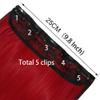 3/4 Full Head Black And Red Color Clip In Hair Extensions Mixed Black And Red Color Long Straight Highlight 5 Clips Clip in Synthetic Hair Extensions For Fashion Girls/Women 24" 120g view 4