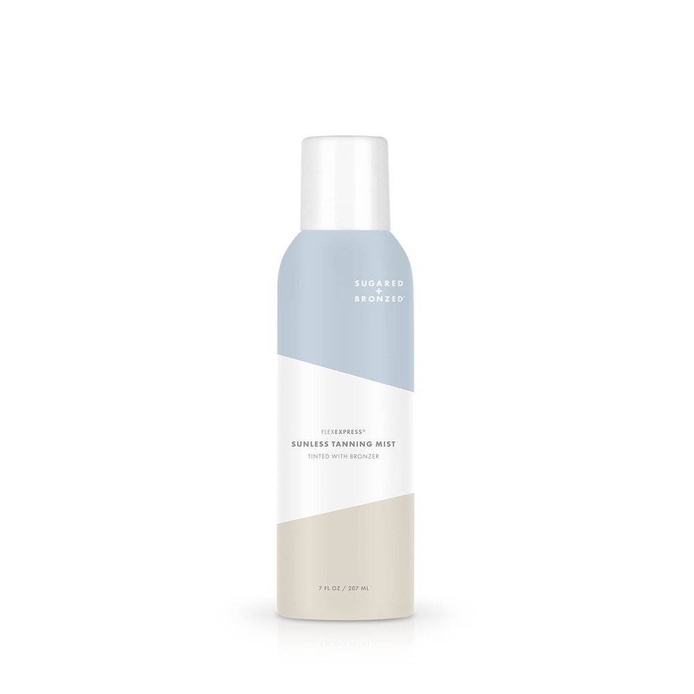 SUGARED + BRONZED Sunless Tanning Mist - FlexExpress Formula, Tinted With Bronzer, Suitable for All Skin Types, Long-Lasting Tan, Customizable Color (8 Fl. Oz.)