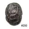 LYRICAL HAIR Toupee for Men Wavy Human Hair Replacement Systems French Lace Front Mens Toupee Grey Bleached Knots Swiss lace Male Wig Unit 8X10-120% density#250 Darkest Brown with 50% Gray view 2