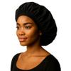 Only Reusable Oil Proof Nightcap, Protective Hair Bonnet and Shower Cap Too. Leakproof, Oilproof, and Waterproof. Larger Area to Accommodate Long Hair, Comfort Elastic Band (Small to Medium), Black view 1