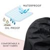 Only Reusable Oil Proof Nightcap, Protective Hair Bonnet and Shower Cap Too. Leakproof, Oilproof, and Waterproof. Larger Area to Accommodate Long Hair, Comfort Elastic Band (Small to Medium), Black view 4
