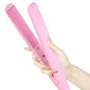 2 in 1 Mini Hair Straightener and Curler - Ceramic Tourmaline Plate Beauty Flat Iron Curler Heating Curler with Ceramic Tourmaline Plate Wave Straightener for Sleek Results. (Pink) view 1