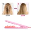 2 in 1 Mini Hair Straightener and Curler - Ceramic Tourmaline Plate Beauty Flat Iron Curler Heating Curler with Ceramic Tourmaline Plate Wave Straightener for Sleek Results. (Pink) view 2
