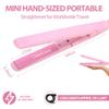 2 in 1 Mini Hair Straightener and Curler - Ceramic Tourmaline Plate Beauty Flat Iron Curler Heating Curler with Ceramic Tourmaline Plate Wave Straightener for Sleek Results. (Pink) view 3