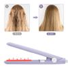 Jonlaki 2 in 1 Mini Hair Straightener and Curler - Ceramic Tourmaline Plate Beauty Flat Iron Curler Heating Curler with Ceramic Tourmaline Plate Wave Straightener for Sleek Results. (Purple) view 3