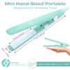 2 in 1 Mini Hair Straightener and Curler - Ceramic Tourmaline Plate Beauty Flat Iron Curler Heating Curler with Ceramic Tourmaline Plate Wave Straightener for Sleek Results. (Green) view 4