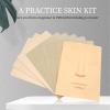 12Pcs Microblading Practice Skin Brow Practice Face Sheet Double Sided Inkless Eyebrow Shaped for Ombre Brows Practice Permanent Makeup PMU Supplies Tattoo Fake Skins Eyebrow Lip Blushing Training view 2