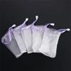 Leadigol 10PCS Face Cleansing Foaming Nets, Mesh Soap Pouch, Bubble Foam Double Layer Net Soap Sack Saver Pouch, White Pouch with Drawstring, Drawstring Holder Bags view 3
