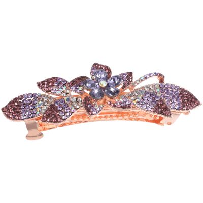 Beaupretty Rhinestone Metal Hair Clip for Women Elegant Floral Barrette for Wedding and Parties Design Glittering Rhinestones Hair Accessory for Special Occasions