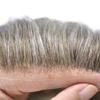 Toupee for Men Hair Replacement Systems Mens toupee Swiss Lace Front Bleached Knot Natural Hairline Men Hair Units 100% Human Hair Gray Brown Black Blonde Men Hair Pieces. (8''X10''-100%Light Density, 370# Dark Brown With 70% Gray) view 4