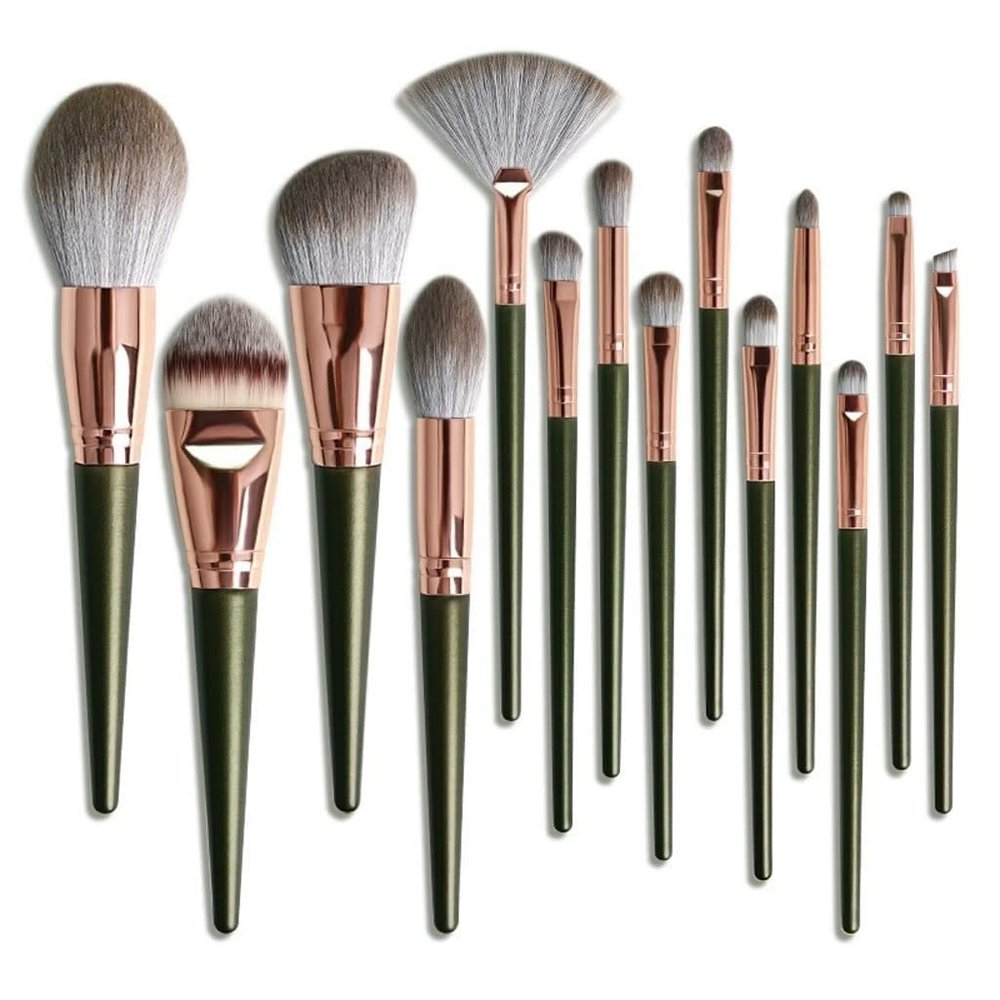 RomildaYuan Makeup Brush 14pcs Brush Set Large Loose Powder Brush Beauty Tools Beauty Eye Shadow Brush Soft Hair Makeup Artist