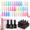 beetles Gel Polish Nail Set 20 Colors Dreamy Town Collection and Easy Gel Tips Nail Extension Kit Short Square Pre-shaped False Nail Tips with 2 In 1 Nail Glue Gel Base Coat view 2