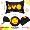 Kajaia 36 Pcs Softball Gifts for Teen Girls Makeup Bags Cosmetic Bags Sport Hair Scrunchies Lipstick Holder Keychains for Party Favors Team Gifts view 2