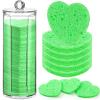 Sieral 120 Pcs Compressed Facial Sponges with Container Disposable Face Sponge Pads for Washing Face Cleansing Exfoliating Esthetician Makeup Removal(Heart,Green) view 1