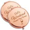 2 PCS Girls Weekend Gift for Girls Getaway Gift Compact Makeup Mirror Friendship Presents for Trip Teens Sister Best Friend Daughter Bachelorette Party Presents Vacation Travel Makeup Mirror 2 Pack view 1