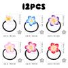 minkissy 12Pcs Plumeria Hair Ties Hawaiian Hair Ties Hair Bands Black Rubber Band for Girls view 2