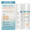 Reef Safe Sunscreen SPF 50 Mineral Face Stick 2 Pack, Hawaii & Mexico Approved, Biodegradable, Zinc, Vitamin E, Oxybenzone & Octinoxate Free, Water Resistant, Made in USA by Coral Safe view 1
