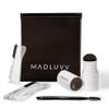 MADLUVV Brow Stamp Kit with Brow Stencils  Easy Eyebrow Shaper for Natural-Looking Brows  Popular Eyebrow Stencil Kit Used by Professionals  9 Shapes, Spoolie, Travel Bag & Stamp (Medium Brown) view 1