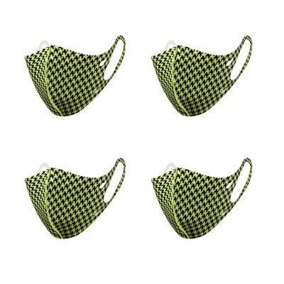  4 Pack  SW Copper Infused Fabric Face Mask, Resuable,Washable(hand wash), Fashionable, Comportable, Made in Korea (Green)