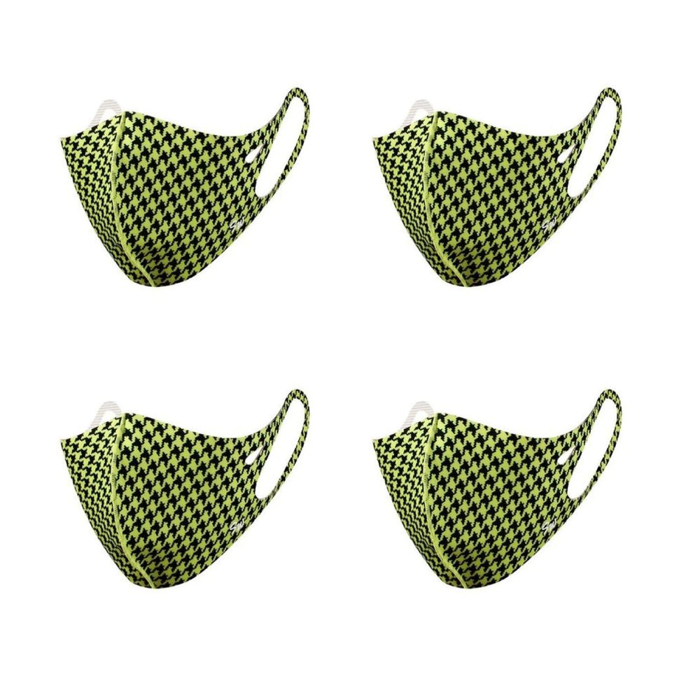  4 Pack  SW Copper Infused Fabric Face Mask, Resuable,Washable(hand wash), Fashionable, Comportable, Made in Korea (Green)