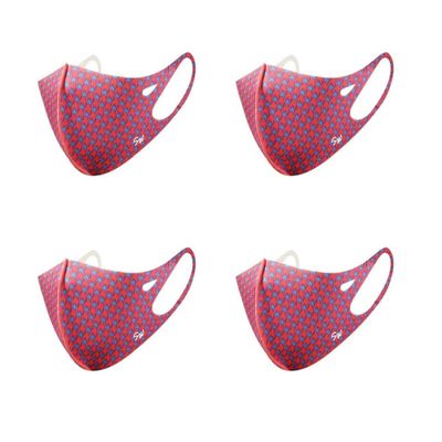  4 Pack  SW Copper Infused Fabric Face Mask, Resuable,Washable(hand wash), Fashionable, Comportable, Made in Korea (Pink)