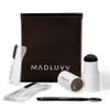 MADLUVV Brow Stamp Kit with Brow Stencils  Easy Eyebrow Shaper for Natural-Looking Brows  Popular Eyebrow Stencil Kit Used by Professionals  9 Shapes, Spoolie, Travel Bag & Stamp (Soft Brown) view 1