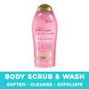 OGX Smoothing Coconut Coffee and Rosewater Pink Sea Salt Body Scrub and Wash Bundle, 19.5 oz view 4