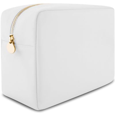 DANCOUR Large Makeup Bag Nylon Cosmetic Pouch Travel Organizer Makeup Case White Makeup Bag for Women Cosmetic Travel Bag