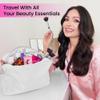 DANCOUR Large Makeup Bag Nylon Cosmetic Pouch Travel Organizer Makeup Case White Makeup Bag for Women Cosmetic Travel Bag view 2