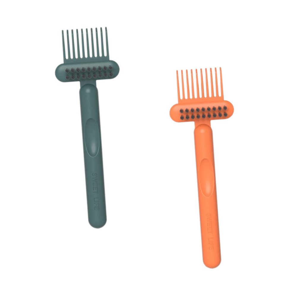 Beatifufu 2Pcs Comb Cleaner Brush Tool Airbag Design for Easy Hair Removal Ergonomic Handle for Comfortable Use Compact for All Comb Types