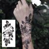 21 Sheets Rose Black Temporary Tattoos Sexy Realistic Body Art Rose Flower Fake Tattoo Stickers Waterproof Lasting Fake Tattoos for Women Girls view 3