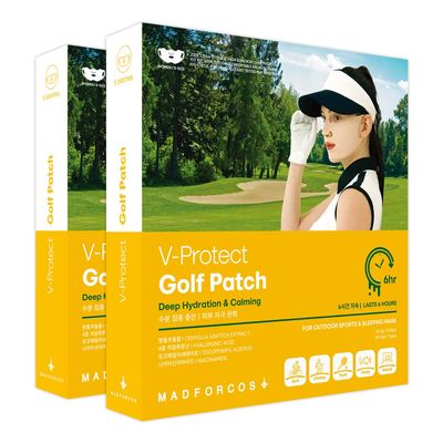 MADFORCOS V-Protect Golf Sunscreen Patch for Golf & Outdoor Sports  UV Protection, Hydrating & Cooling Face Patches | 10 Count (Small Size)
