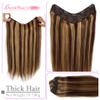 Smartinnov Clip in Hair Extensions Real Human Hair, One Hairpiece Balayage Chocolate Brown to Honey Blonde 80G 16Inch V Shape Ombre Highlight Clip Hair Extensions 3/4 Full Head Balayage Clip On Hair view 2