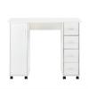 HomVent Nail Table Station, Rolling Manicure Table, Mobile Manicure Station Computer Table, Beauty Salon Nail Manicure Table Manicure Station Nail Art Equipment with 4 Drawers and a Cupboard (White) view 3