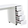 HomVent Nail Table Station, Rolling Manicure Table, Mobile Manicure Station Computer Table, Beauty Salon Nail Manicure Table Manicure Station Nail Art Equipment with 4 Drawers and a Cupboard (White) view 4