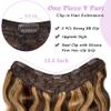 16" Remy Clip in Hair Extensions Human Hair Balayage Medium Brown to Chestnut Blonde Highlight Clip in Hair One Piece Ombre Blonde 4/27 Body Wave Curly Clip in Hairpieces Double Weft 80G for Women view 2
