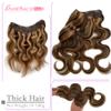 16" Remy Clip in Hair Extensions Human Hair Balayage Medium Brown to Chestnut Blonde Highlight Clip in Hair One Piece Ombre Blonde 4/27 Body Wave Curly Clip in Hairpieces Double Weft 80G for Women view 4