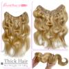 100G Clip in Real Human Hair Extensions - 22Inch Balayage Chestnut Blonde to Platinum Blonde Ombre - 3/4 Full Head One Piece Clip Ins - V Shape Invisible Curly Clip on Hair Extensions view 2
