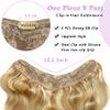 100G Clip in Real Human Hair Extensions - 22Inch Balayage Chestnut Blonde to Platinum Blonde Ombre - 3/4 Full Head One Piece Clip Ins - V Shape Invisible Curly Clip on Hair Extensions view 4