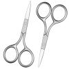 Professional 2Pcs Eyebrow & Nose Hair Scissors, Stainless Steel Precision Trimmer for Beard, Eyelashes, Cuticles | Fine Straight Tips Grooming Kit with Ergonomic Handle - ASONTAO view 1