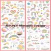 118 PCS Kids Tattoos Temporary for Girls, Unicorn Rainbow Crown Glitter Tattoos, Girls Unicorn Party Decorations Kids Birthday Party Favor Supplies Princess Tattoos Stickers view 2